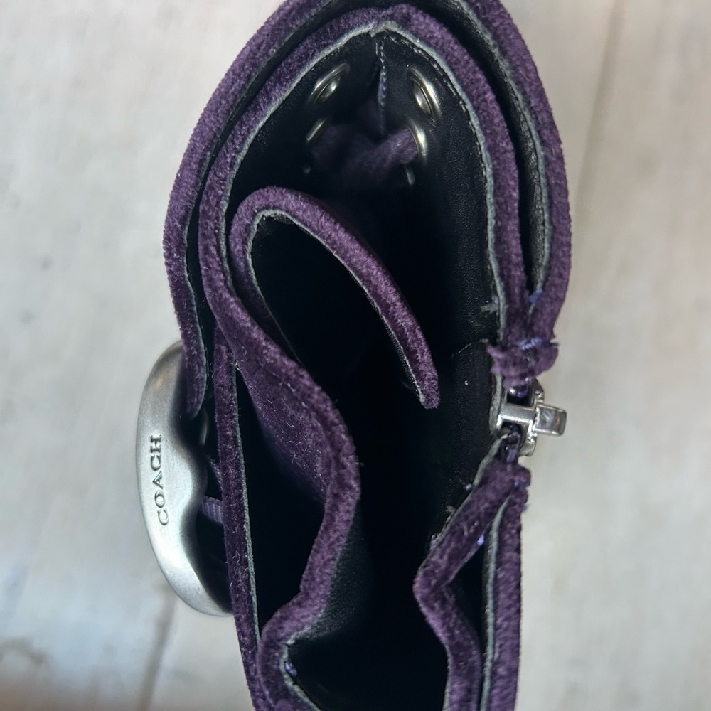 Purple Velvet Women's Boots - Picture 3 of 3